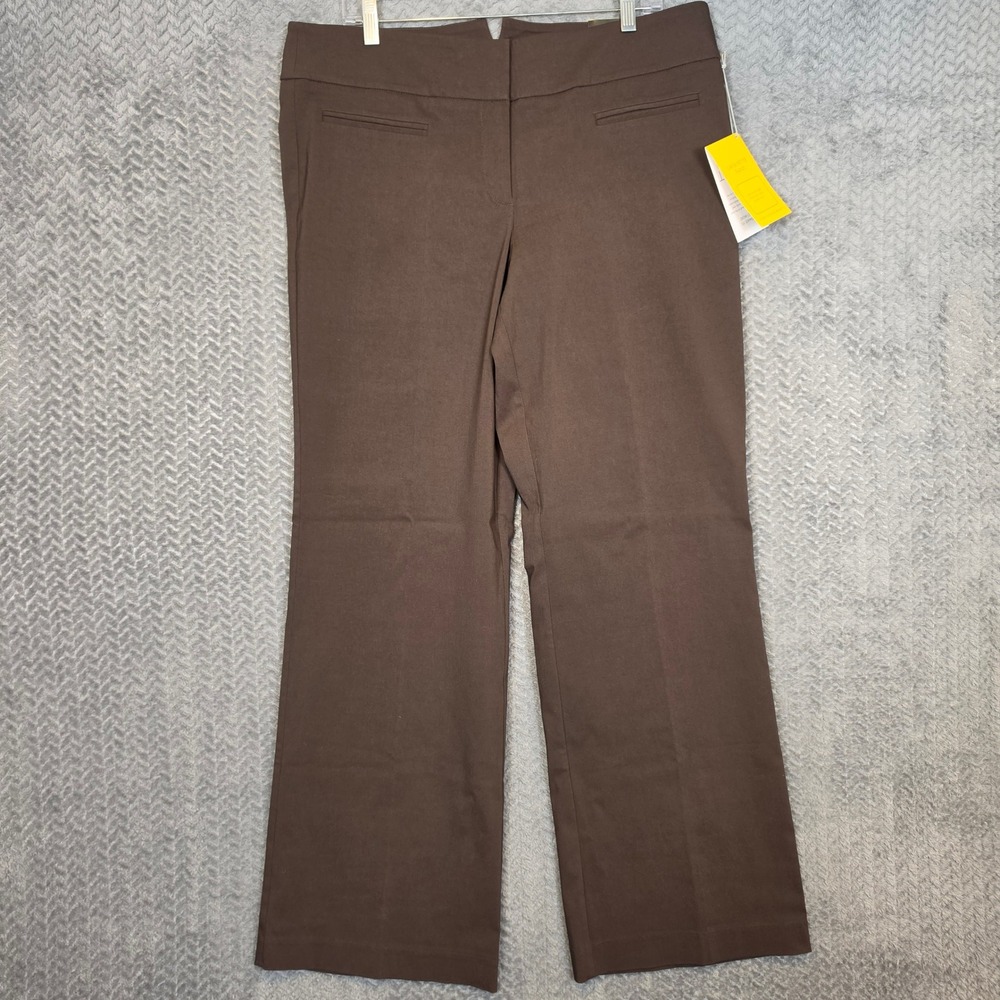 Lane Bryant Right Fit Yellow Label Lafayette Straight Leg Brown Dress Pants Sz 3